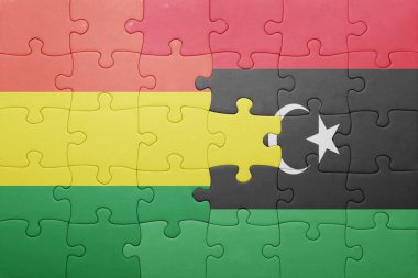 Bolivya ve libya ulusal bayrak ile bulmaca