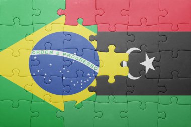 Brezilya ve libya ulusal bayrak ile bulmaca