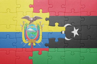 Ekvador ve libya ulusal bayrak ile bulmaca