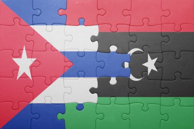 Küba ve libya ulusal bayrak ile bulmaca