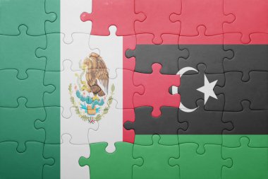 Meksika ve libya ulusal bayrak ile bulmaca