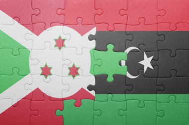 burundi ve libya ulusal bayrak ile bulmaca
