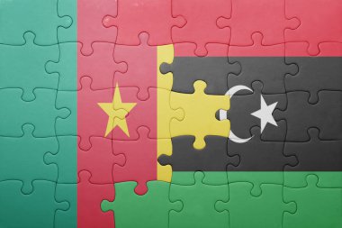 Kamerun ve libya ulusal bayrak ile bulmaca