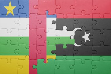 Orta Afrika Cumhuriyeti ve libya ulusal bayrak ile bulmaca