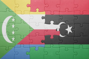 Komor Adaları ve libya ulusal bayrak ile bulmaca
