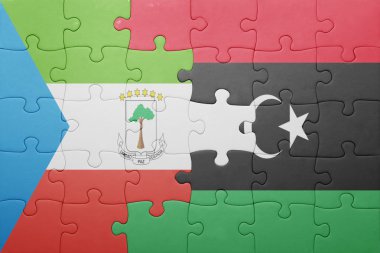 Ekvator Ginesi ve libya ulusal bayrak ile bulmaca