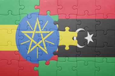 Etiyopya ve libya ulusal bayrak ile bulmaca