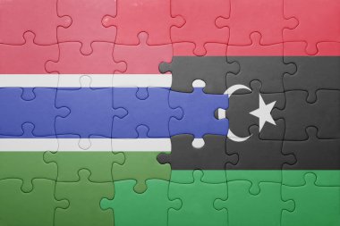 Gambiya ve libya ulusal bayrak ile bulmaca