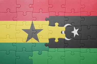Gana ve libya ulusal bayrak ile bulmaca
