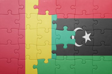Gine ve libya ulusal bayrak ile bulmaca
