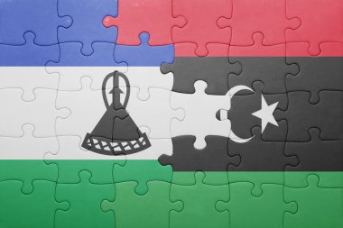 lesotho ve libya ulusal bayrak ile bulmaca