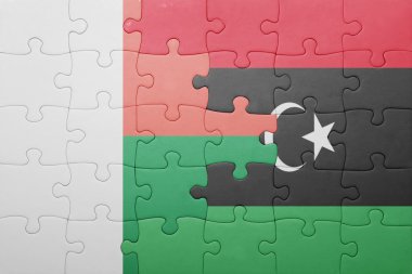 Madagaskar ve libya ulusal bayrak ile bulmaca