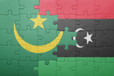 Moritanya ve libya ulusal bayrak ile bulmaca
