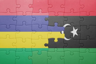 mauritius ve libya ulusal bayrak ile bulmaca