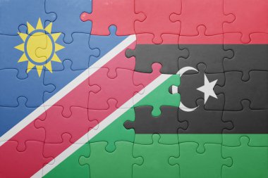Namibya ve libya ulusal bayrak ile bulmaca