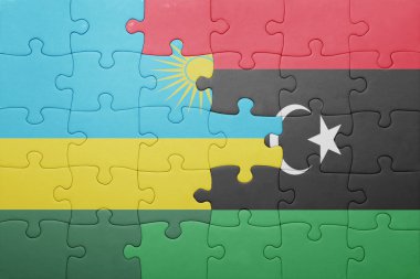 Ruanda ve libya ulusal bayrak ile bulmaca