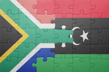 Güney Afrika ve libya ulusal bayrak ile bulmaca