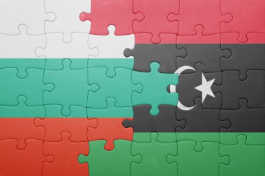 Bulgaristan ve libya ulusal bayrak ile bulmaca