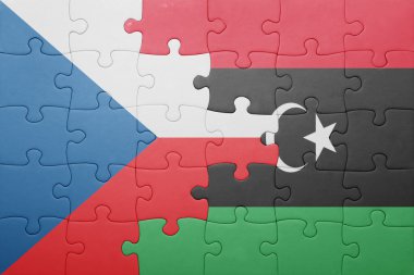 Çek Cumhuriyeti ve libya ulusal bayrak ile bulmaca