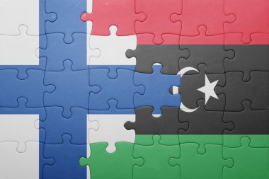 Finlandiya ve libya ulusal bayrak ile bulmaca