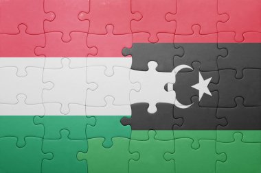 Macaristan ve libya ulusal bayrak ile bulmaca