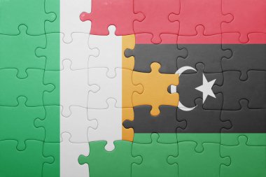 İrlanda ve libya ulusal bayrak ile bulmaca