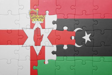 Kuzey İrlanda ve libya ulusal bayrak ile bulmaca