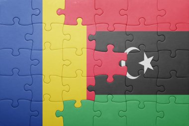 Romanya ve libya ulusal bayrak ile bulmaca