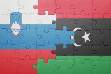 Slovenya ve libya ulusal bayrak ile bulmaca