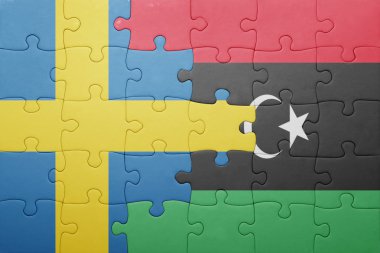 İsveç ve libya ulusal bayrak ile bulmaca