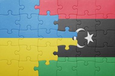 Ukrayna ve libya ulusal bayrak ile bulmaca