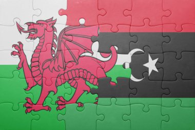 Galler ve libya ulusal bayrak ile bulmaca