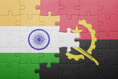 angola ve Hindistan Ulusal bayrak ile bulmaca