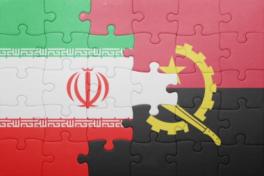 angola ve iran ulusal bayrak ile bulmaca