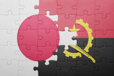 angola ve Japonya Ulusal bayrak ile bulmaca