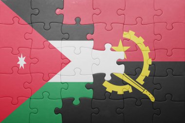 angola ve Ürdün ulusal bayrak ile bulmaca