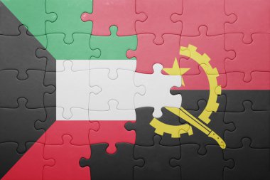 angola ve Kuveyt ulusal bayrak ile bulmaca