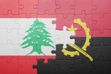 angola ve Lübnan ulusal bayrak ile bulmaca