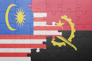 angola ve Malezya ulusal bayrak ile bulmaca