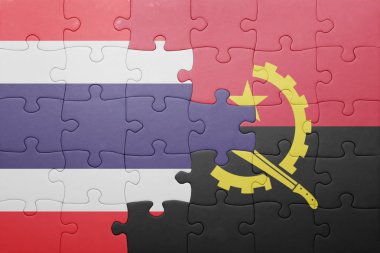 angola ve Tayland ulusal bayrak ile bulmaca