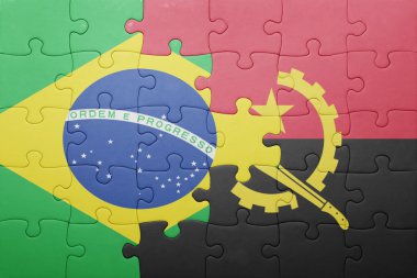 angola ve Brezilya ulusal bayrak ile bulmaca