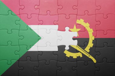 angola ve sudan ulusal bayrak ile bulmaca
