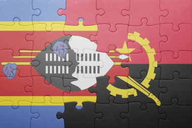 angola ve Svaziland ulusal bayrak ile bulmaca