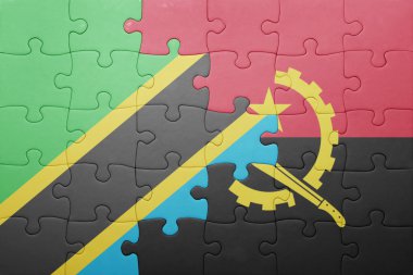 angola ve Tanzanya ulusal bayrak ile bulmaca