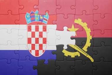 angola ve Hırvatistan ulusal bayrak ile bulmaca