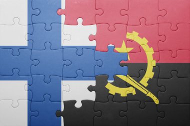 angola ve Finlandiya ulusal bayrak ile bulmaca