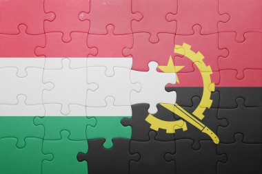angola ve Macaristan ulusal bayrak ile bulmaca