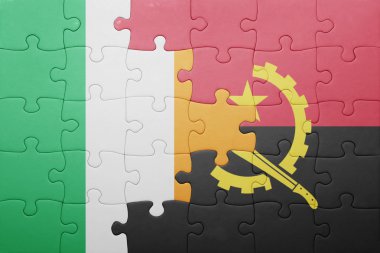 angola ve İrlanda ulusal bayrak ile bulmaca
