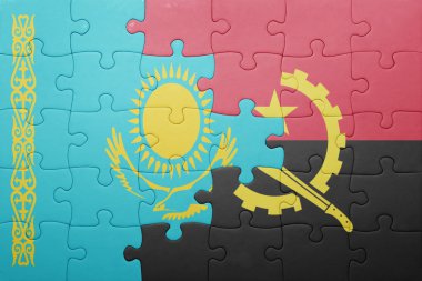angola ve Kazakistan ulusal bayrak ile bulmaca