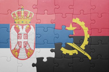 angola ve Sırbistan ulusal bayrak ile bulmaca